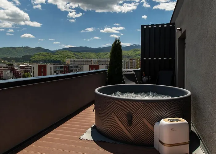 公寓 Skylark - Singapore Penthouse With Jacuzzi & Panoramic View 布拉索夫